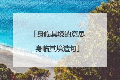 身临其境的意思_身临其境造句
