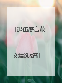 退伍感言范文精选5篇