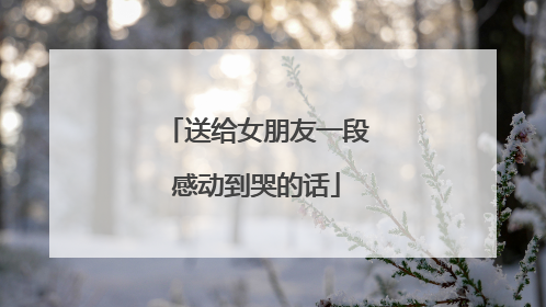 送给女朋友一段感动到哭的话
