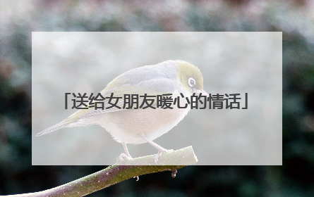 送给女朋友暖心的情话