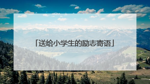送给小学生的励志寄语