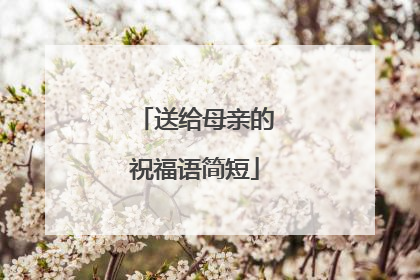 送给母亲的祝福语简短