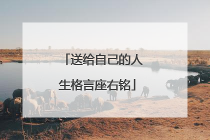 送给自己的人生格言座右铭