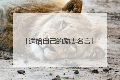 送给自己的励志名言