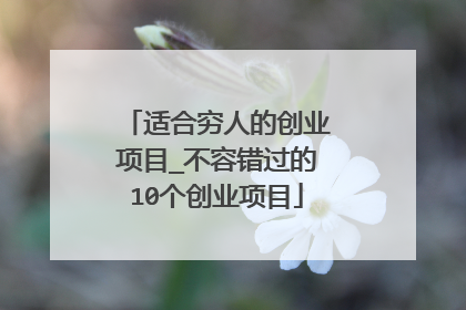 适合穷人的创业项目_不容错过的10个创业项目