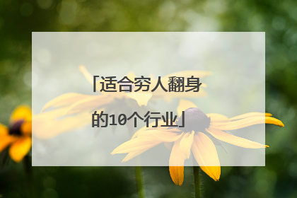 适合穷人翻身的10个行业