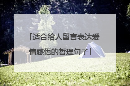 适合给人留言表达爱情感悟的哲理句子