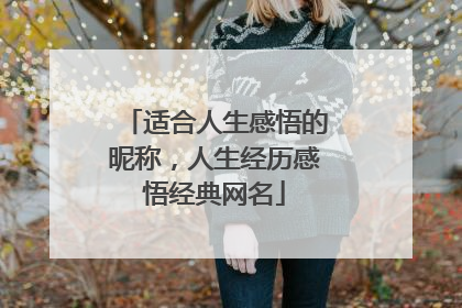 适合人生感悟的昵称，人生经历感悟经典网名