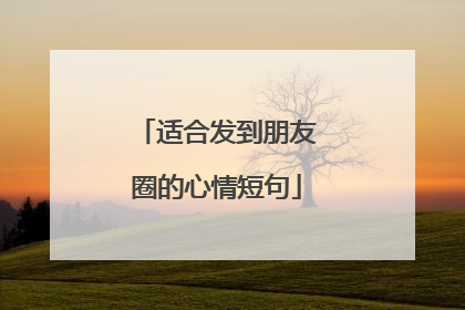 适合发到朋友圈的心情短句