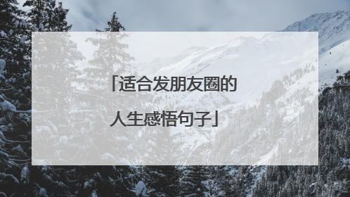 适合发朋友圈的人生感悟句子