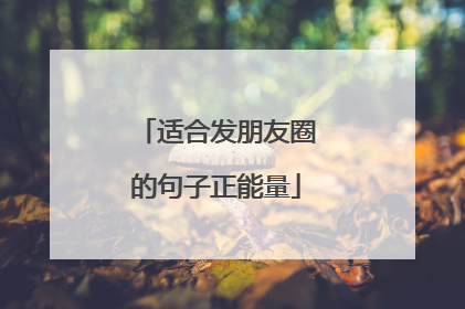 适合发朋友圈的句子正能量