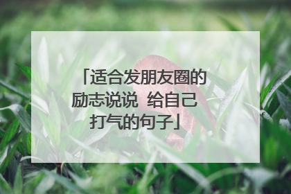 适合发朋友圈的励志说说 给自己打气的句子