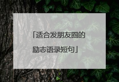 适合发朋友圈的励志语录短句