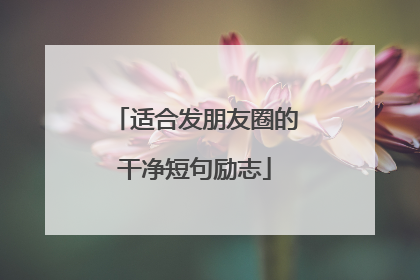 适合发朋友圈的干净短句励志