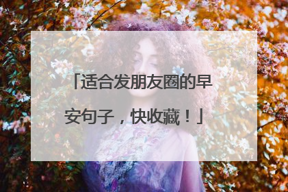 适合发朋友圈的早安句子,快收藏!
