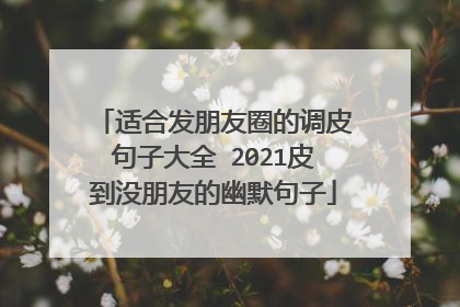 适合发朋友圈的调皮句子大全 2021皮到没朋友的幽默句子