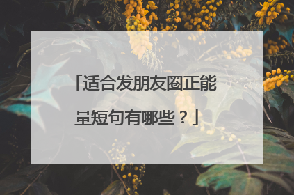 适合发朋友圈正能量短句有哪些？