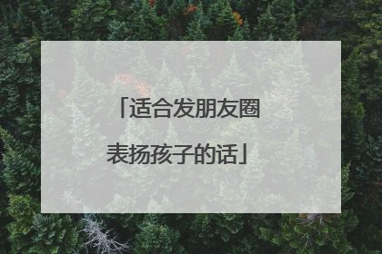 适合发朋友圈表扬孩子的话
