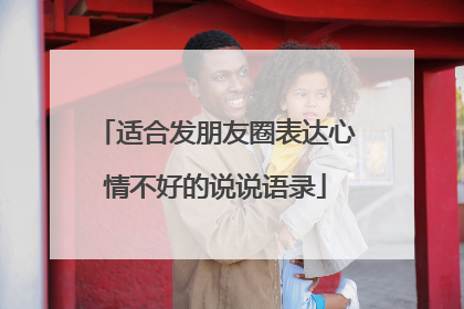 适合发朋友圈表达心情不好的说说语录