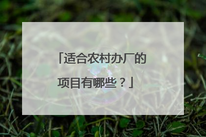 适合农村办厂的项目有哪些?