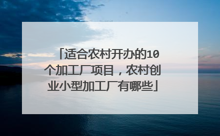适合农村开办的10个加工厂项目,农村创业小型加工厂有哪些