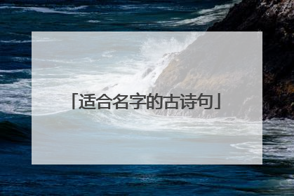 适合名字的古诗句