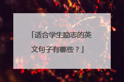 适合学生励志的英文句子有哪些?
