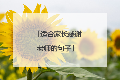 适合家长感谢老师的句子