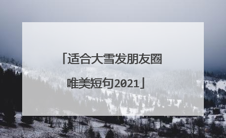 适合大雪发朋友圈唯美短句2021