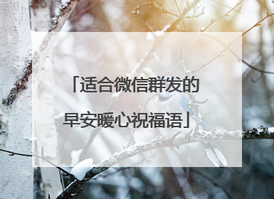 适合微信群发的早安暖心祝福语