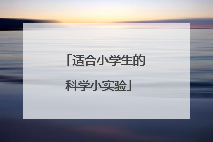 适合小学生的科学小实验