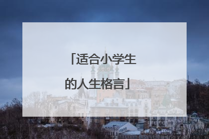 适合小学生的人生格言