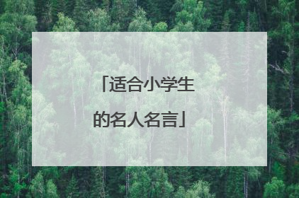适合小学生的名人名言