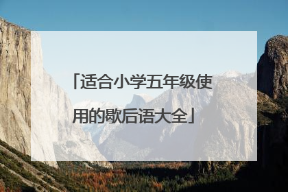 适合小学五年级使用的歇后语大全