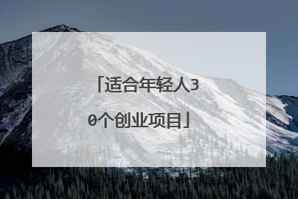 适合年轻人30个创业项目