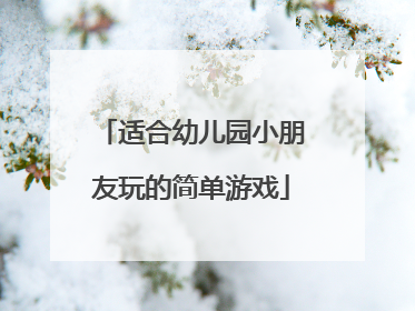 适合幼儿园小朋友玩的简单游戏