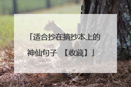 适合抄在摘抄本上的神仙句子 【收藏】