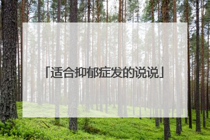 适合抑郁症发的说说