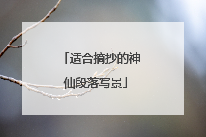 适合摘抄的神仙段落写景
