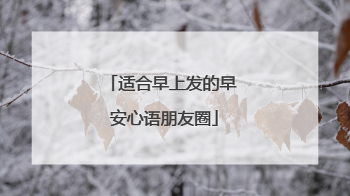 适合早上发的早安心语朋友圈