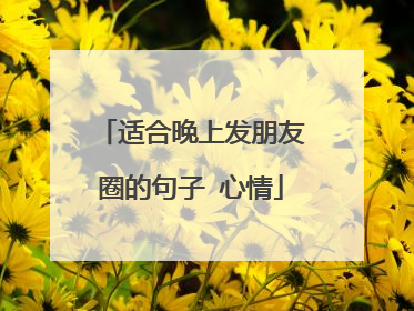 适合晚上发朋友圈的句子 心情