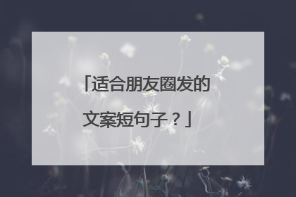 适合朋友圈发的文案短句子?