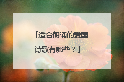 适合朗诵的爱国诗歌有哪些?
