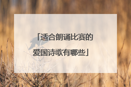 适合朗诵比赛的爱国诗歌有哪些
