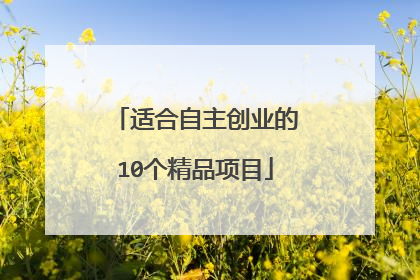 适合自主创业的10个精品项目