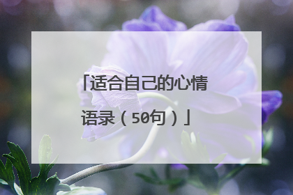 适合自己的心情语录（50句）