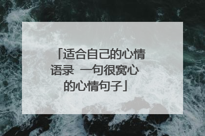适合自己的心情语录 一句很窝心的心情句子