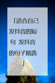 适合自己发抖音的短句 发抖音的句子精选
