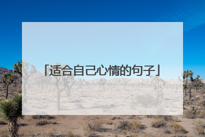 适合自己心情的句子