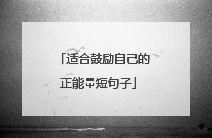 适合鼓励自己的正能量短句子